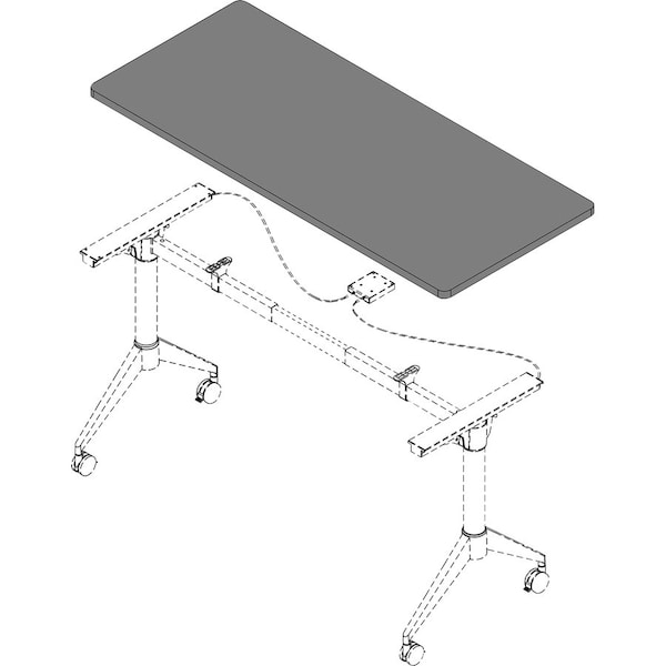 Tabletop, F/Width-adjustable Training Base, 60x24, Gray